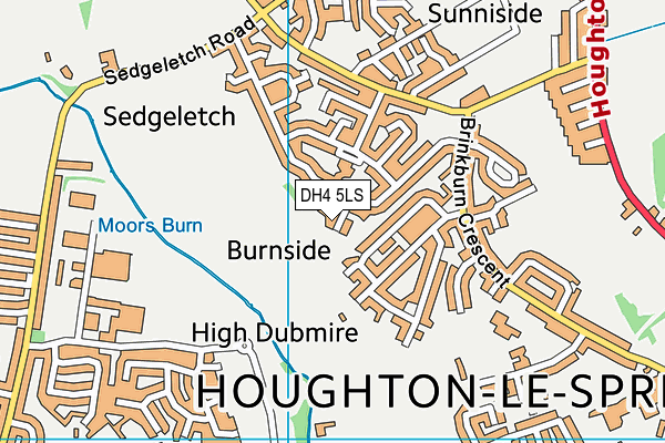 DH4 5LS map - OS VectorMap District (Ordnance Survey)