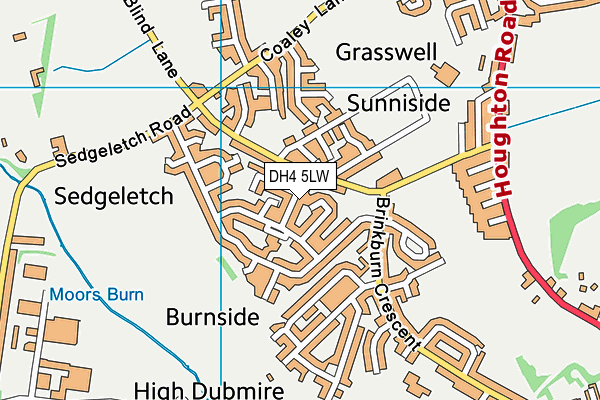 DH4 5LW map - OS VectorMap District (Ordnance Survey)