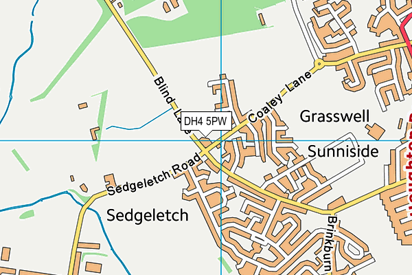 DH4 5PW map - OS VectorMap District (Ordnance Survey)