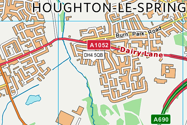 DH4 5QB map - OS VectorMap District (Ordnance Survey)