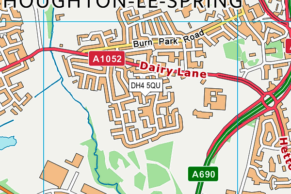 DH4 5QU map - OS VectorMap District (Ordnance Survey)