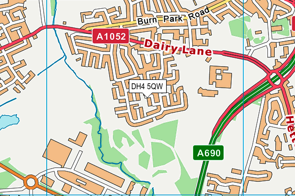 DH4 5QW map - OS VectorMap District (Ordnance Survey)