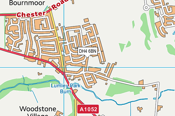 DH4 6BN map - OS VectorMap District (Ordnance Survey)