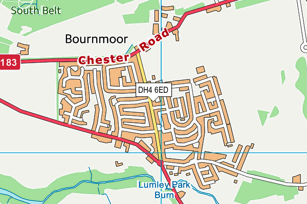 DH4 6ED map - OS VectorMap District (Ordnance Survey)