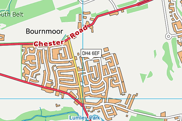 DH4 6EF map - OS VectorMap District (Ordnance Survey)