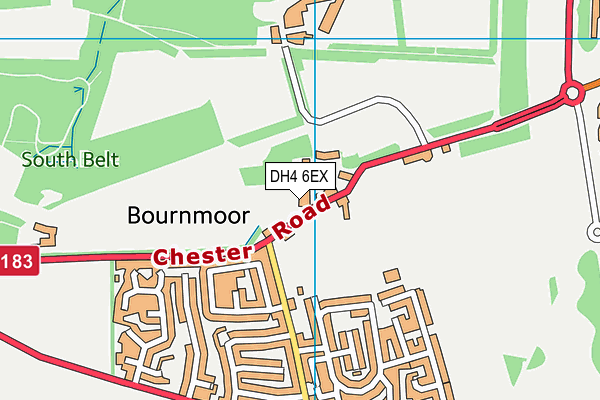 Burnmoor Cricket Club map (DH4 6EX) - OS VectorMap District (Ordnance Survey)