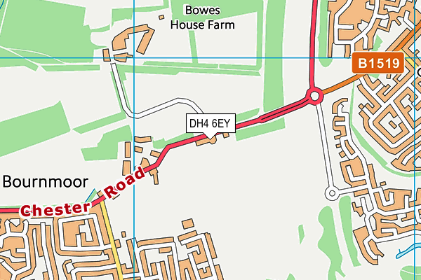 DH4 6EY map - OS VectorMap District (Ordnance Survey)