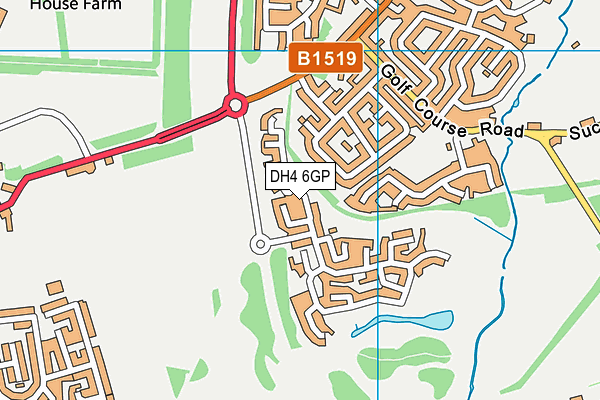 DH4 6GP map - OS VectorMap District (Ordnance Survey)