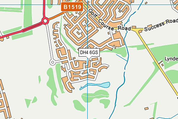DH4 6GS map - OS VectorMap District (Ordnance Survey)