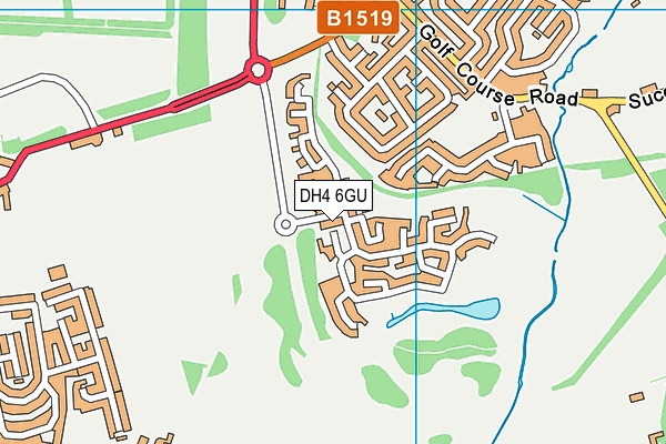 DH4 6GU map - OS VectorMap District (Ordnance Survey)