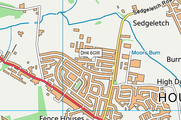 DH4 6GW map - OS VectorMap District (Ordnance Survey)