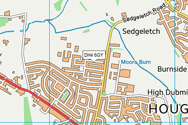 DH4 6GY map - OS VectorMap District (Ordnance Survey)