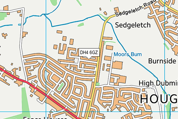 DH4 6GZ map - OS VectorMap District (Ordnance Survey)