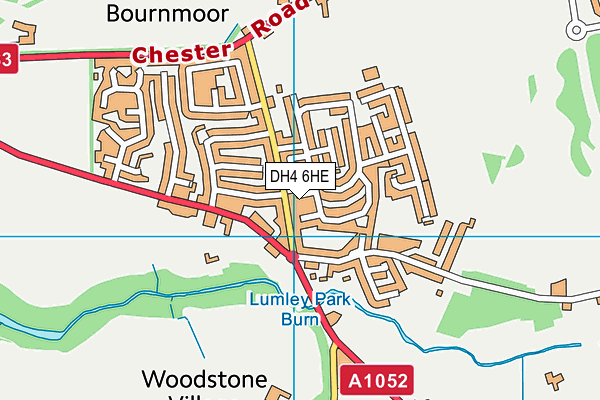 DH4 6HE map - OS VectorMap District (Ordnance Survey)