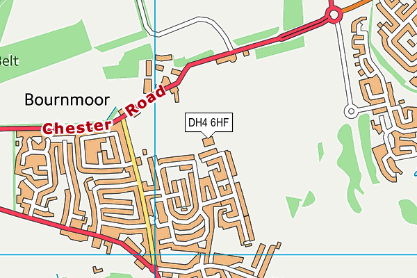Bournmoor Primary School map (DH4 6HF) - OS VectorMap District (Ordnance Survey)
