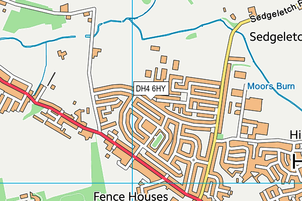 DH4 6HY map - OS VectorMap District (Ordnance Survey)