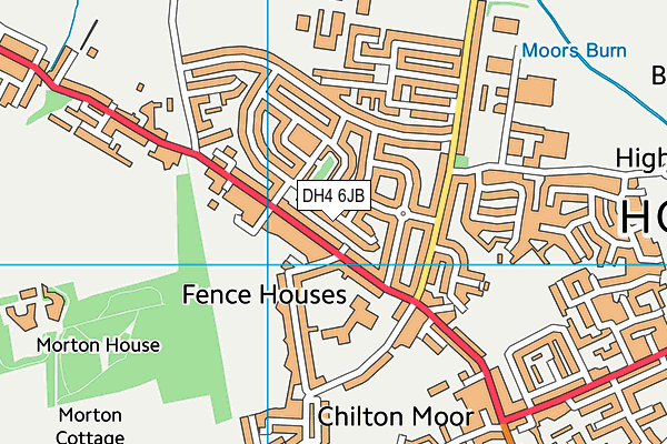 DH4 6JB map - OS VectorMap District (Ordnance Survey)