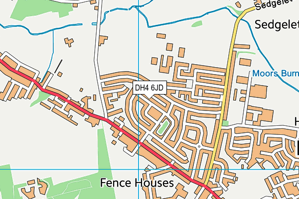 DH4 6JD map - OS VectorMap District (Ordnance Survey)