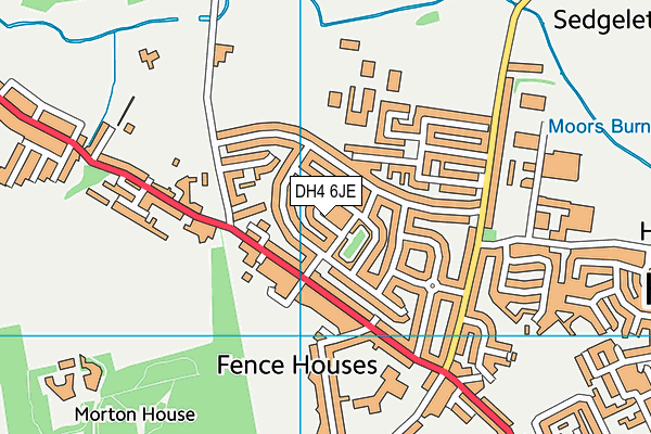 DH4 6JE map - OS VectorMap District (Ordnance Survey)