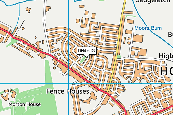 DH4 6JG map - OS VectorMap District (Ordnance Survey)