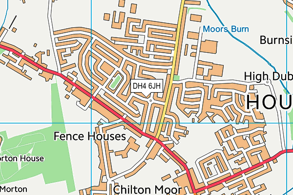 DH4 6JH map - OS VectorMap District (Ordnance Survey)