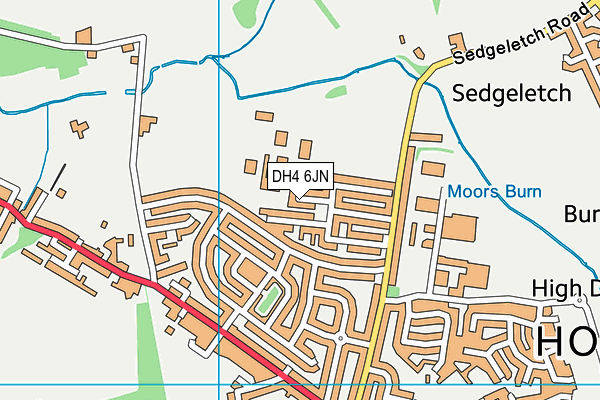 DH4 6JN map - OS VectorMap District (Ordnance Survey)