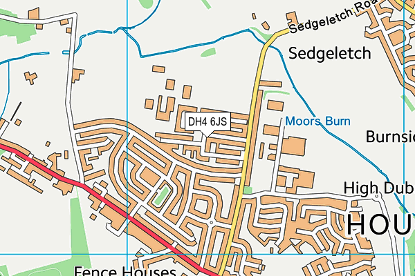 DH4 6JS map - OS VectorMap District (Ordnance Survey)