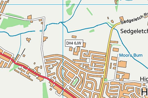 DH4 6JW map - OS VectorMap District (Ordnance Survey)