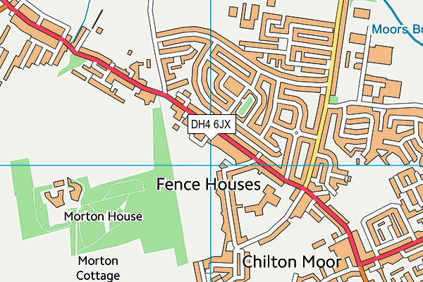 DH4 6JX map - OS VectorMap District (Ordnance Survey)