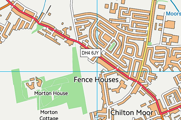 DH4 6JY map - OS VectorMap District (Ordnance Survey)