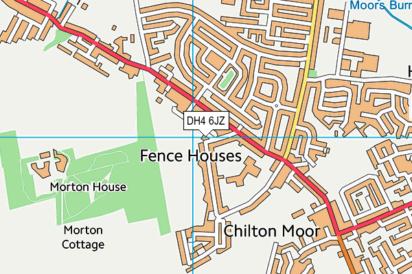 DH4 6JZ map - OS VectorMap District (Ordnance Survey)