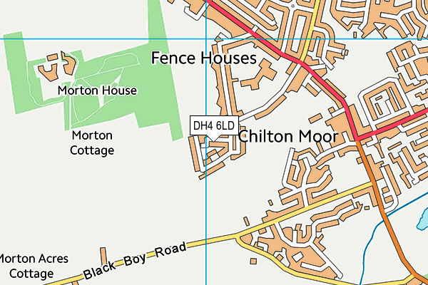 DH4 6LD map - OS VectorMap District (Ordnance Survey)