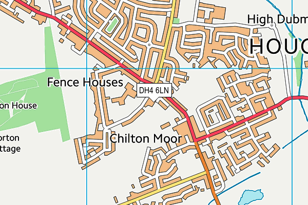 DH4 6LN map - OS VectorMap District (Ordnance Survey)