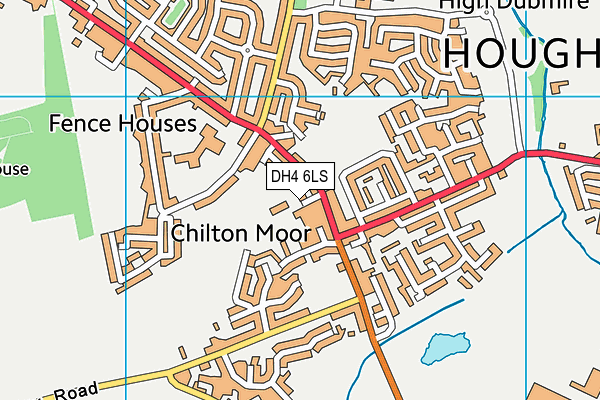 DH4 6LS map - OS VectorMap District (Ordnance Survey)