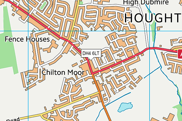 DH4 6LT map - OS VectorMap District (Ordnance Survey)