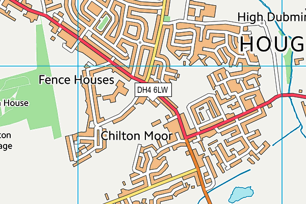 DH4 6LW map - OS VectorMap District (Ordnance Survey)