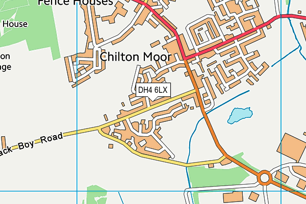 DH4 6LX map - OS VectorMap District (Ordnance Survey)