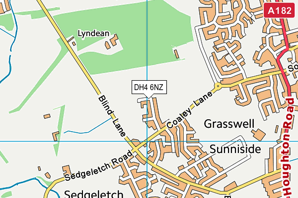 DH4 6NZ map - OS VectorMap District (Ordnance Survey)