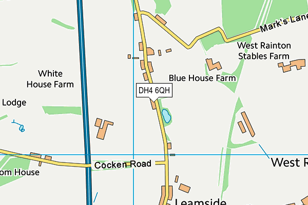 DH4 6QH map - OS VectorMap District (Ordnance Survey)