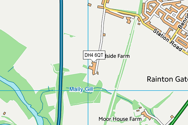 DH4 6QT map - OS VectorMap District (Ordnance Survey)