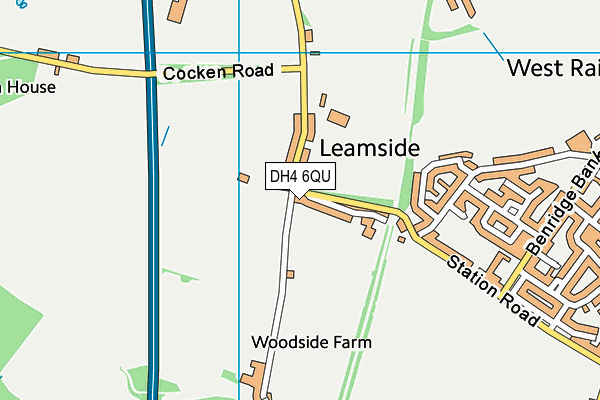 DH4 6QU map - OS VectorMap District (Ordnance Survey)