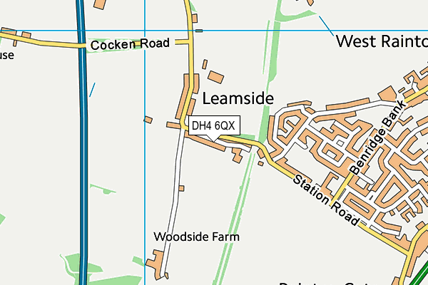 DH4 6QX map - OS VectorMap District (Ordnance Survey)