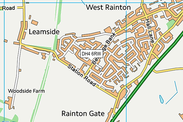 DH4 6RW map - OS VectorMap District (Ordnance Survey)