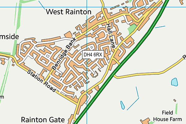 DH4 6RX map - OS VectorMap District (Ordnance Survey)