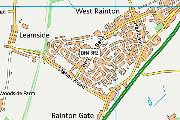 DH4 6RZ map - OS VectorMap District (Ordnance Survey)