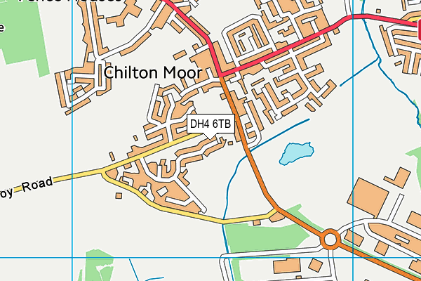 DH4 6TB map - OS VectorMap District (Ordnance Survey)