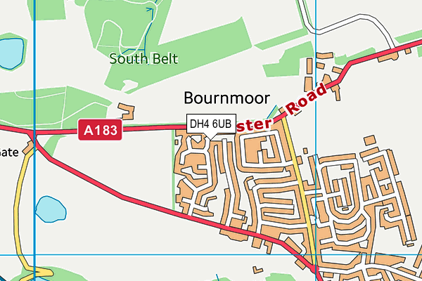 DH4 6UB map - OS VectorMap District (Ordnance Survey)