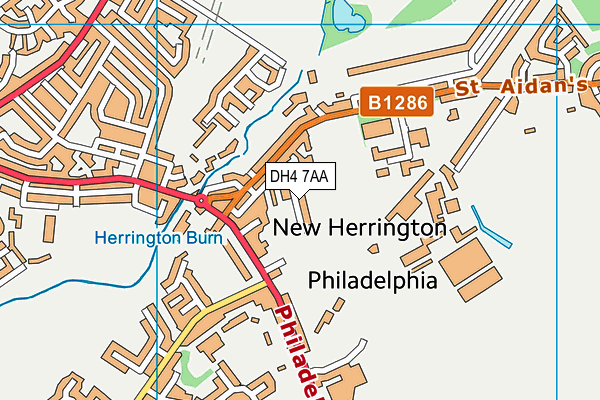 DH4 7AA map - OS VectorMap District (Ordnance Survey)