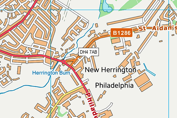 DH4 7AB map - OS VectorMap District (Ordnance Survey)