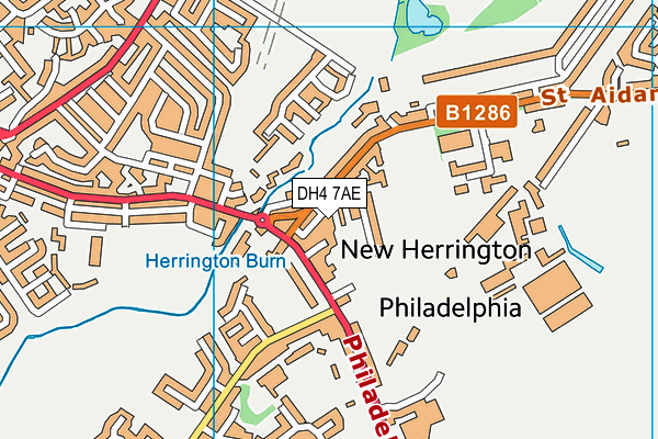 DH4 7AE map - OS VectorMap District (Ordnance Survey)